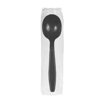 Picture of HEAVY WRAPPED BLACK SOUP SPOON, 1000CT